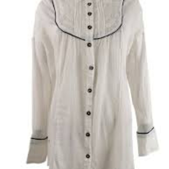Free People AMORE AMORE PIPED TUNIC IN IVORY - Picture 2 of 8